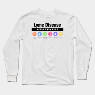 Lyme Disease - Disability Awareness Symptoms Long Sleeve T-Shirt